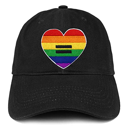 Trendy Apparel Shop LGBTQ Rainbow Equal Heart Patch Low Profile Soft Cotton Baseball Cap
