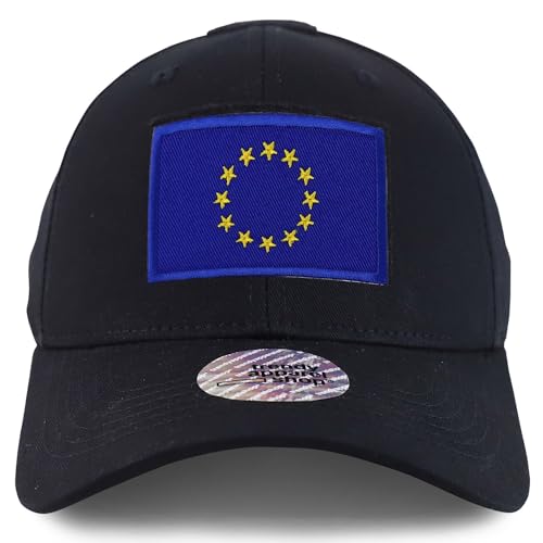Trendy Apparel Shop European Union Flag Hook and Loop Patch Tactical Baseball Cap