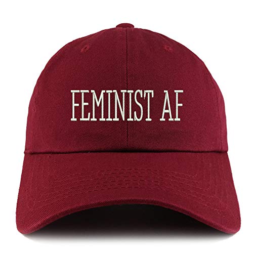 Trendy Apparel Shop Feminist AF Embroidered Low Profile Soft Cotton Dad Hat Cap