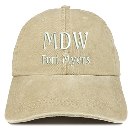 Trendy Apparel Shop MDW Fort Myers Embroidered Pigment Dyed Washed Baseball Cap