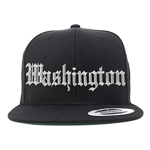 Trendy Apparel Shop Washington Old English Embroidered Flatbill Snapback