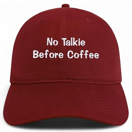Trendy Apparel Shop No Talkie Before Coffee Embroidered Cotton Unstructured Low Profile Dad Hat