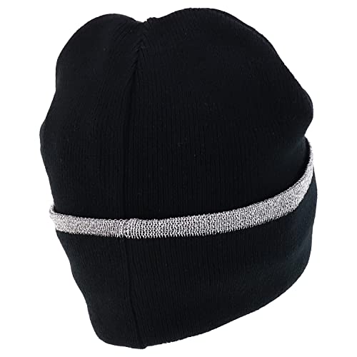 Trendy Apparel Shop Rib Knit Lined Reflective Beanie