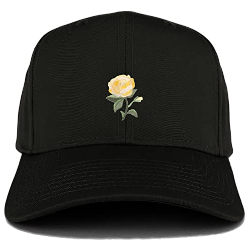 Trendy Apparel Shop Yellow Rose Patch Strutured Baseball Cap