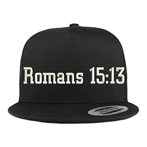 Trendy Apparel Shop Romans 15:13 5 Panel Flatbill Trucker Cap