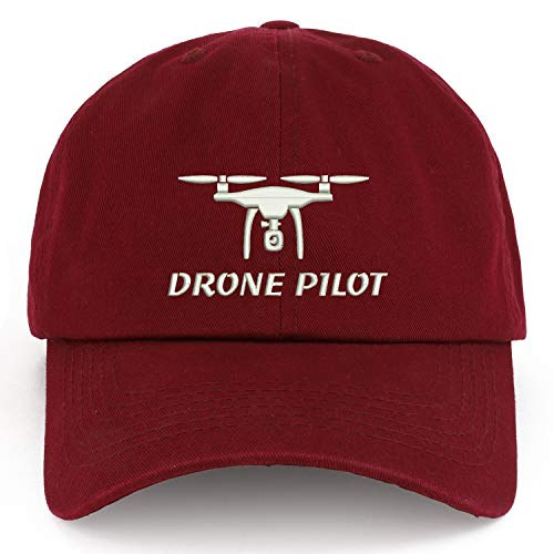 Trendy Apparel Shop XXL Drone Pilot Embroidered Unstructured Cotton Cap