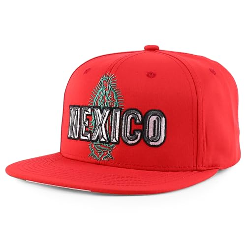 Trendy Apparel Shop Mexico Guadalupe Embroidered Flat Bill Snapback Cap