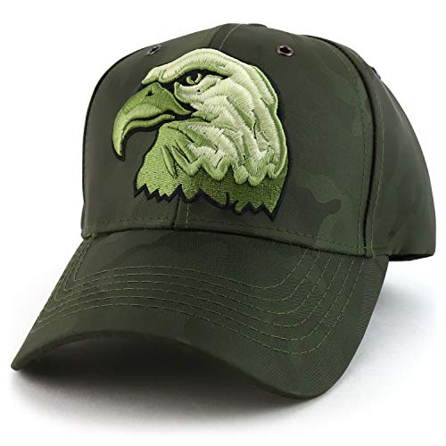 Trendy Apparel Shop Big Eagle Head Nyon Camo Structured Baseball Cap