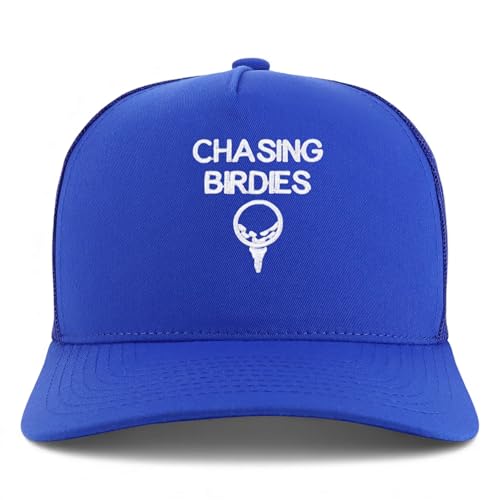 Trendy Apparel Shop Chasing Birdies Embroidered 5 Panel Snapback Trucker Cap