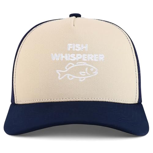 Trendy Apparel Shop Fish Whisperer Embroidered 5 Panel Snapback Trucker Cap