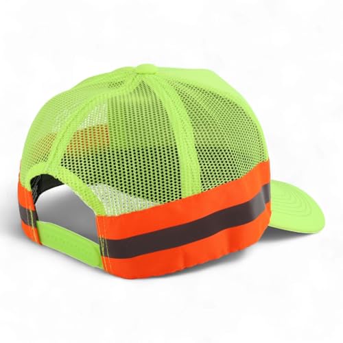 Trendy Apparel Shop XXL Oversized Reflective High Visibility Safety Trucker Cap