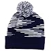 Trendy Apparel Shop Made in USA Staggered Bar Pattern Pom Pom Long Cuff Beanie
