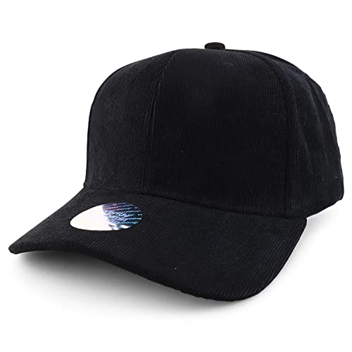 Trendy Apparel Shop Oversized XXL Structured Corduroy Curved Bill Snapback Baseball Cap