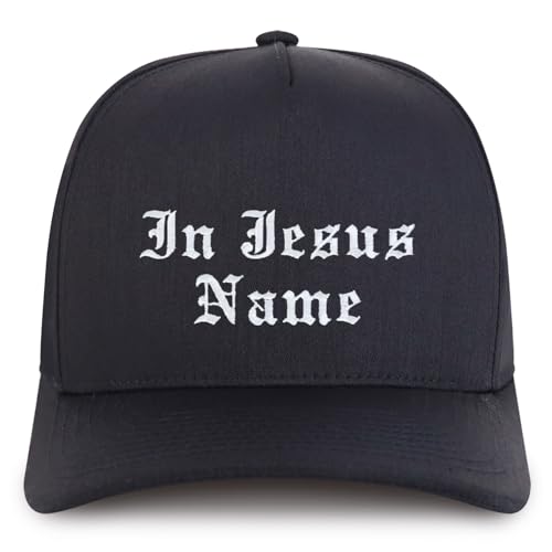 Trendy Apparel Shop in Jesus Name Embroidered 5 Panel Structured Baseball Cap