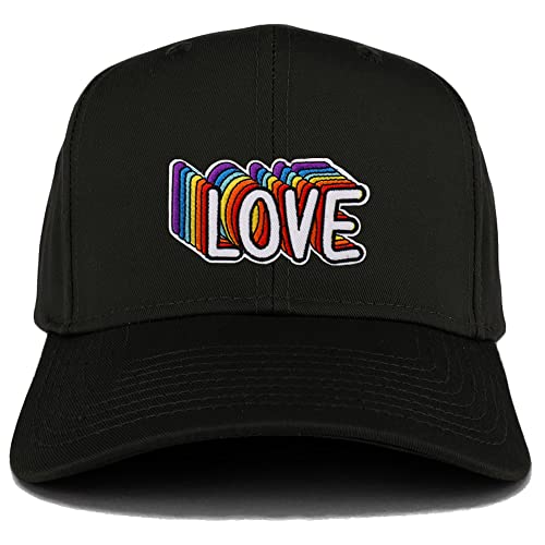 Trendy Apparel Shop LGBTQ Love Rainbow Patch Structured Baseball Cap