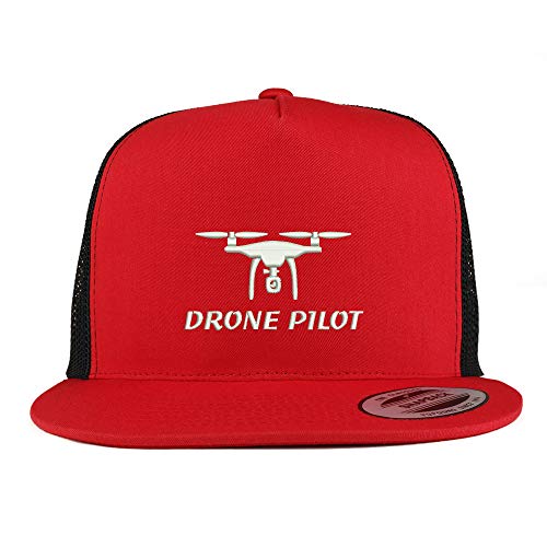 Trendy Apparel Shop Flexfit Drone Pilot Embroidered 5 Panel Flatbill 2-Tone Mesh Cap
