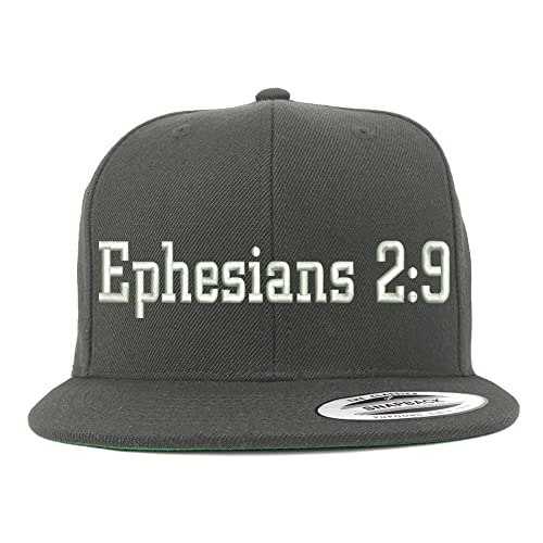 Trendy Apparel Shop Ephesians 2:9 Embroidered Flatbill Snapback