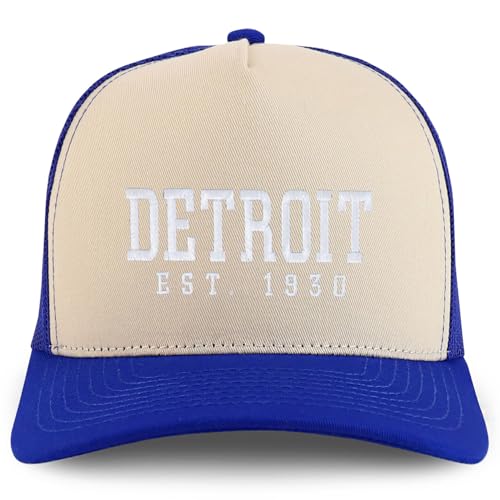 Trendy Apparel Shop Detroit Est.1930 Embroidered 5 Panel Snapback Trucker Cap