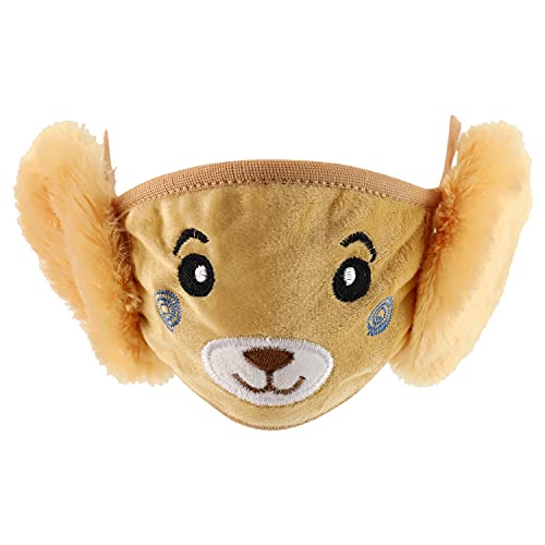 Trendy Apparel Shop Kids Winter Animal Face Breathable Bear Mask & Earmuffs