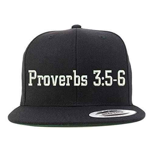 Trendy Apparel Shop Proverbs 3:5-6 Embroidered Flatbill Snapback
