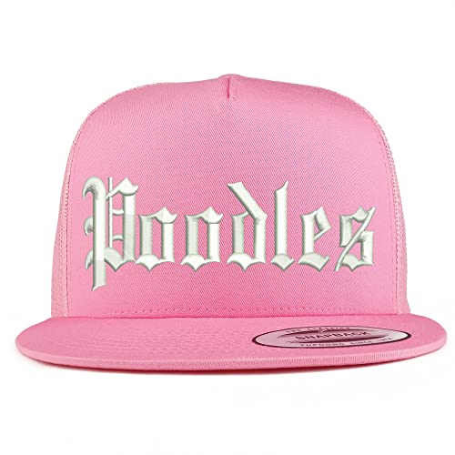 Trendy Apparel Shop Old English Poodles 5 Panel Flatbill Trucker Cap
