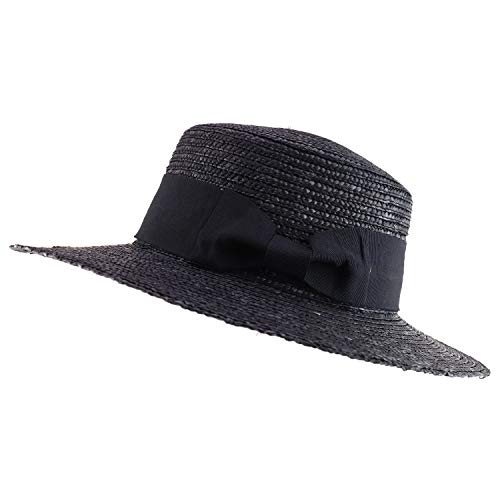 Trendy Apparel Shop Women's 3.25" Brim Wide Ribbon Band Straw Sun Hat