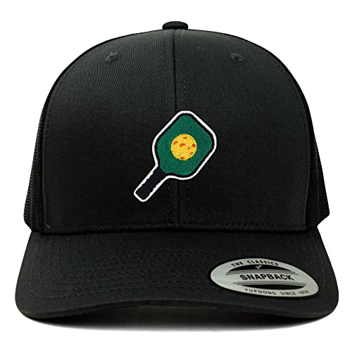 Trendy Apparel Shop Pickleball and Paddle Patch 6 Panel Retro Baseball Mesh Cap