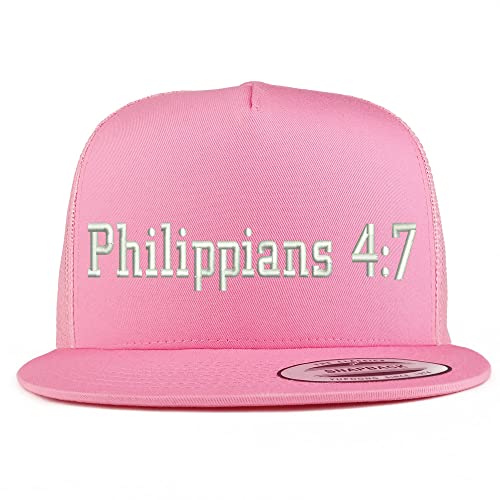 Trendy Apparel Shop Philippians 4:7 5 Panel Flatbill Trucker Cap