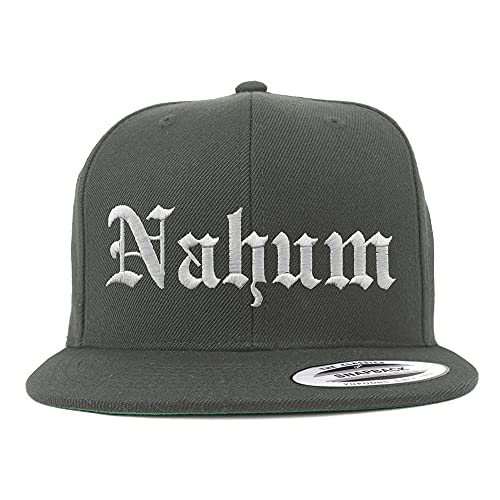 Trendy Apparel Shop Nahum Old English Embroidered Flatbill Snapback