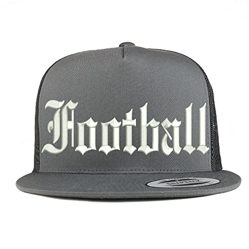 Trendy Apparel Shop Old English Football 5 Panel Flatbill Trucker Cap