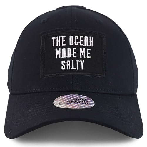 Trendy Apparel Shop The Ocean Made Me Salty Hook and Loop Patch Tactical Baseball Cap