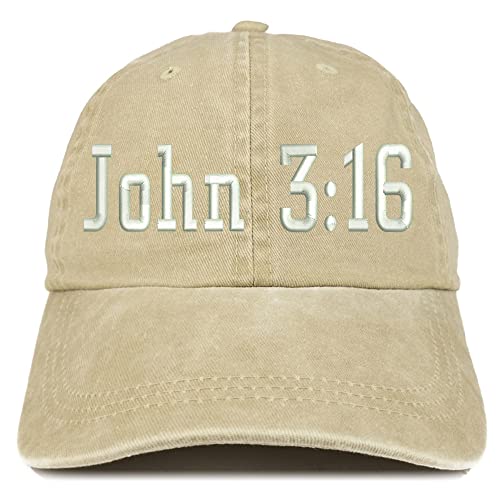 Trendy Apparel Shop John 3:16 Washed Pigment Dyed Baseball Cap