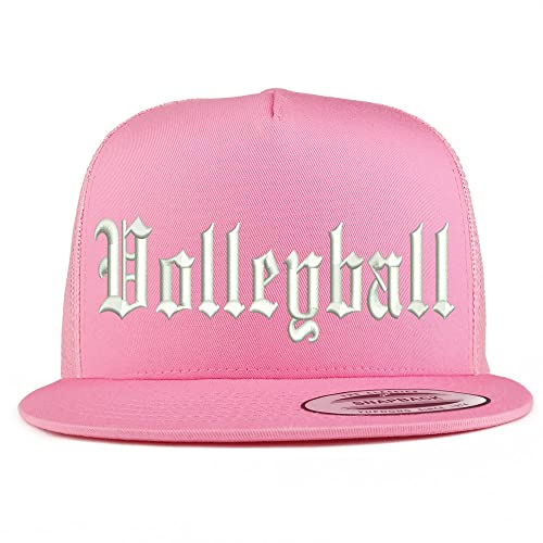 Trendy Apparel Shop Old English Volleyball 5 Panel Flatbill Trucker Cap