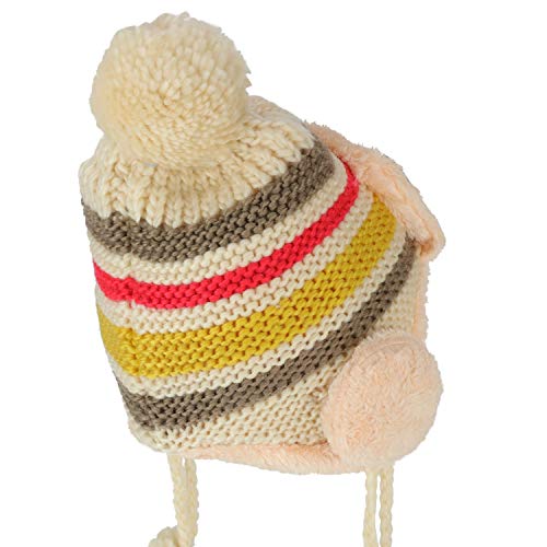 Trendy Apparel Shop Kid's Goggle Soft Fur Trimming Pom Knit Beanie Hat