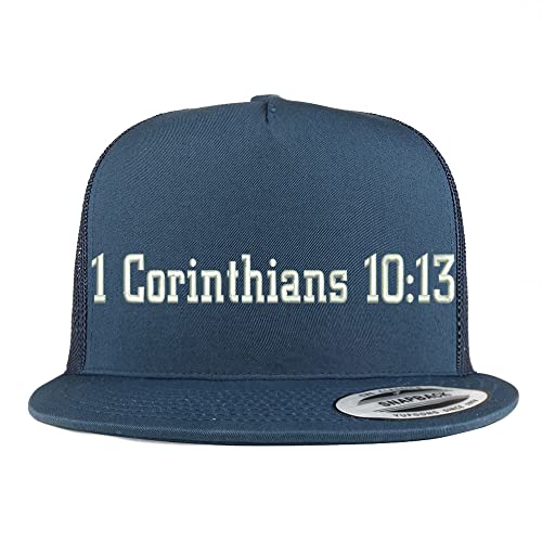 Trendy Apparel Shop 1 Corinthians 10:13 5 Panel Flatbill Trucker Cap