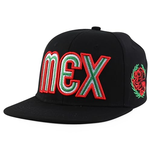 Trendy Apparel Shop Mexico Eagle Embroidered Laser Punching Mesh Back Flatbill Snapback Cap