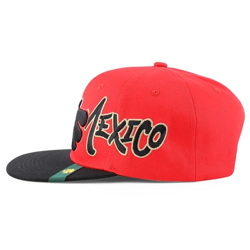 Trendy Apparel Shop Mexico Eagle Embroidered Flatbill Snapback Cap