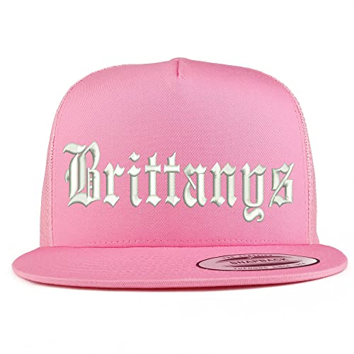 Trendy Apparel Shop Old English Brittanys 5 Panel Flatbill Trucker Cap