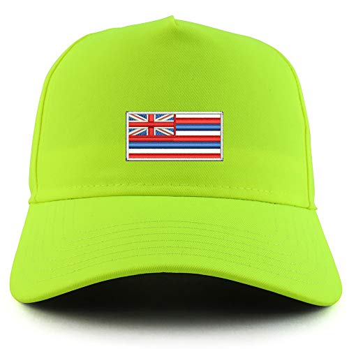 Trendy Apparel Shop Hawaii Flag Embroidered Neon 5 Panel Baseball Cap