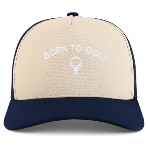 Trendy Apparel Shop Born to Golf Embroidered 5 Panel Snapback Trucker Cap
