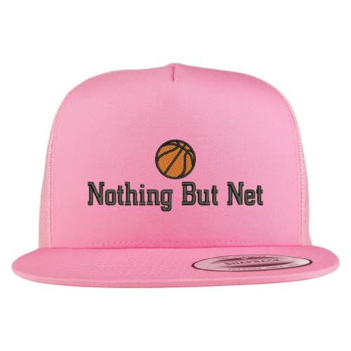 Trendy Apparel Shop Nothing But Net Embroidered 5 Panel Flatbill Trucker Mesh Cap