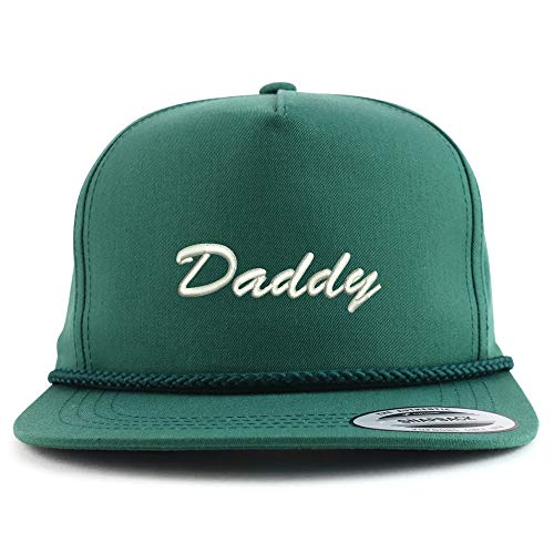 Trendy Apparel Shop Daddy Script Embroidered 5 Panel Flatbill Braid Snapback Golf Cap