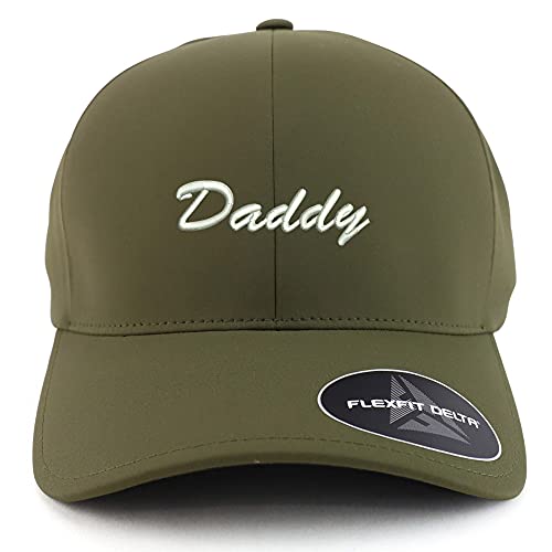 Trendy Apparel Shop Oversized XXL Daddy Script Font Embroiderd Athletic Fitted Baseball Cap