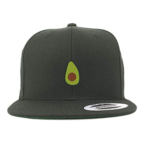 Trendy Apparel Shop Flexfit XXL Avocado Embroidered Structured Flatbill Snapback Cap