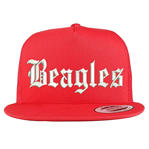 Trendy Apparel Shop Old English Beagles 5 Panel Flatbill Trucker Cap