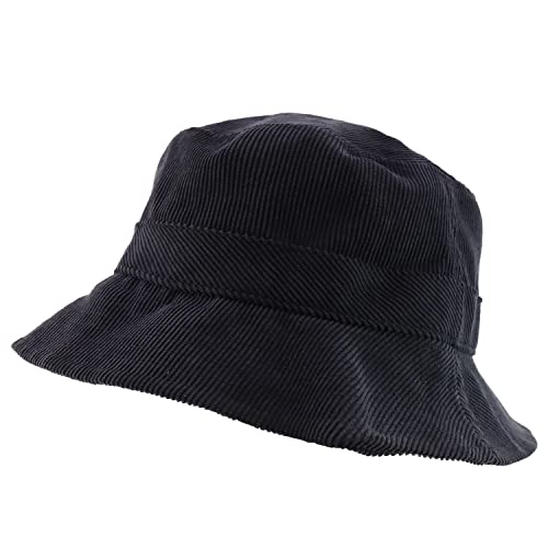 Trendy Apparel Shop Winter Warm Plain Down Brim Corduroy Bucket Hat