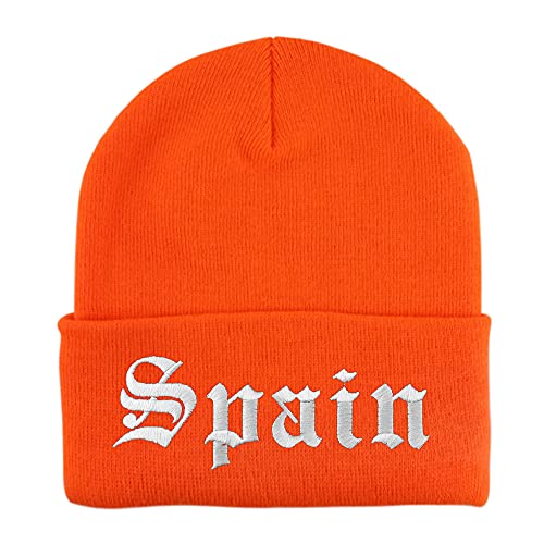 Trendy Apparel Shop Spain Old English Embroidered Long Cuff Beanie