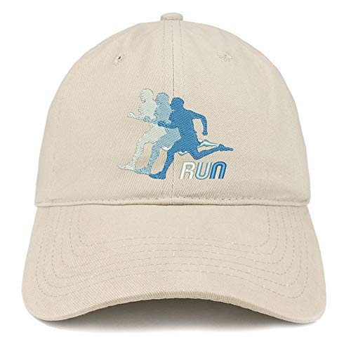 Trendy Apparel Shop Running Embroidered Soft Crown 100% Brushed Cotton Cap