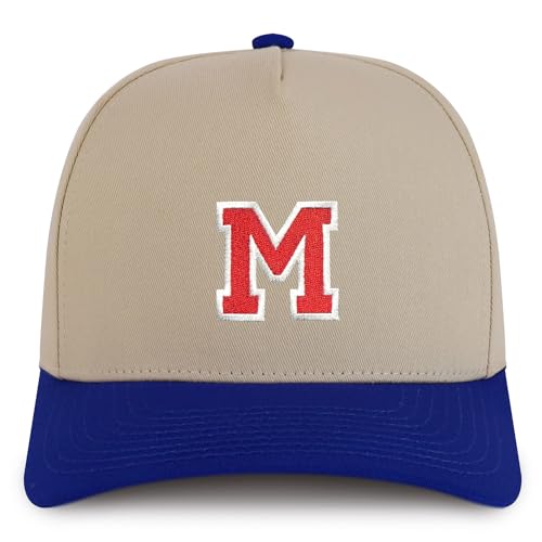 Trendy Apparel Shop Letter M Varsity Font 5 Panel Structured Baseball Cap