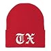Trendy Apparel Shop Texas TX Old English Embroidered Long Cuff Beanie